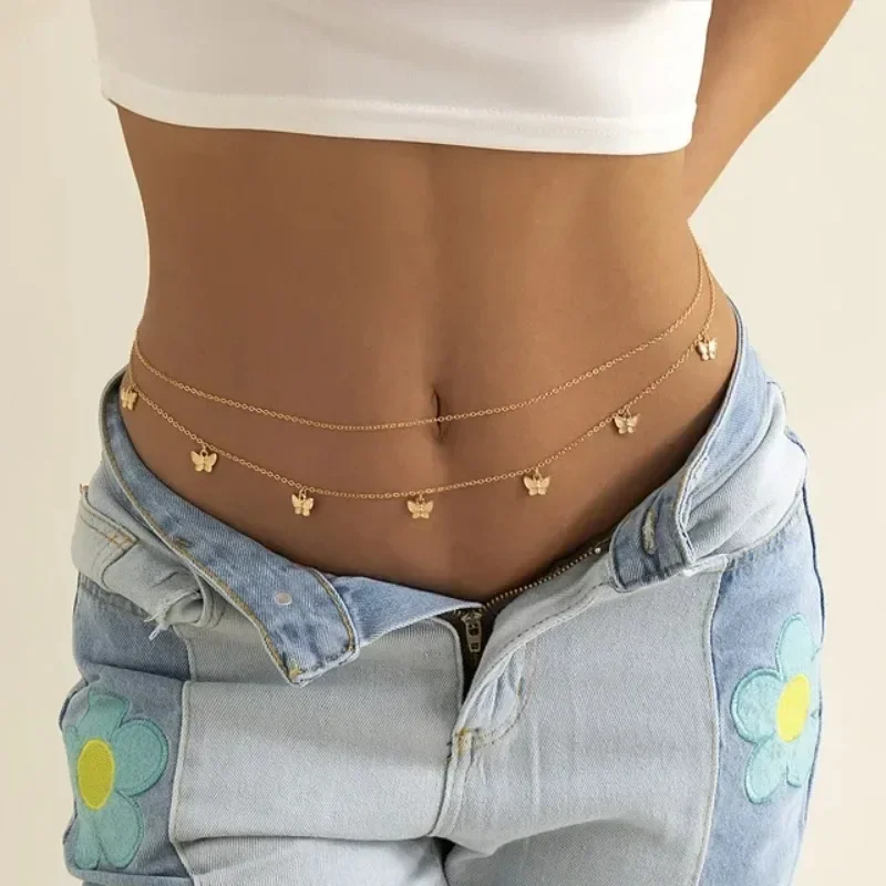 Body Jewelry Types - سحر جديد مثير طبقة مزدوجة فراشة