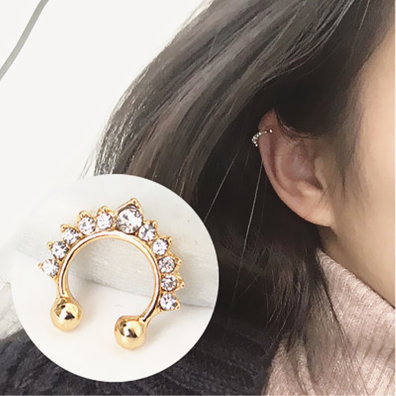 Body Jewelry Ear Piercing - حلقات الأنف المزيفة على شكل حرف