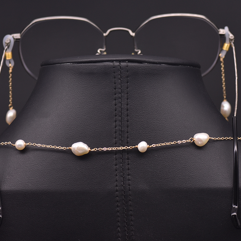 Body Jewelry Charms - GLSEEVO الطبيعية الباروك اللؤلؤ سلسلة النظارة