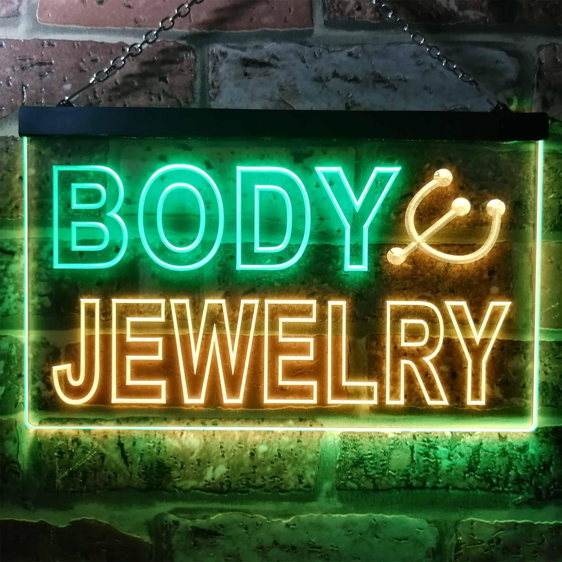 Body Jewelry Shop - متجر مجوهرات الجسم علامة نيون LED