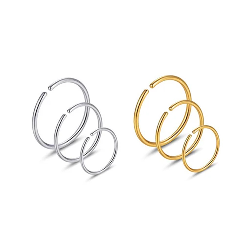 Helix Cartilage Ring - 6 قطع/مجموعة حلقات أنف مضادة للحساسية