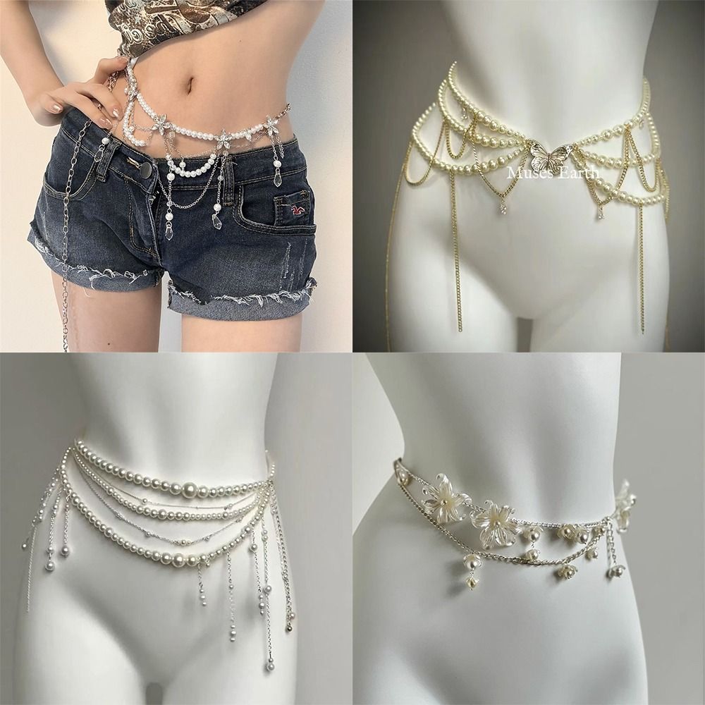 Body Jewelry Types - أزياء أنيقة لؤلؤة الخصر سلاسل الخصر