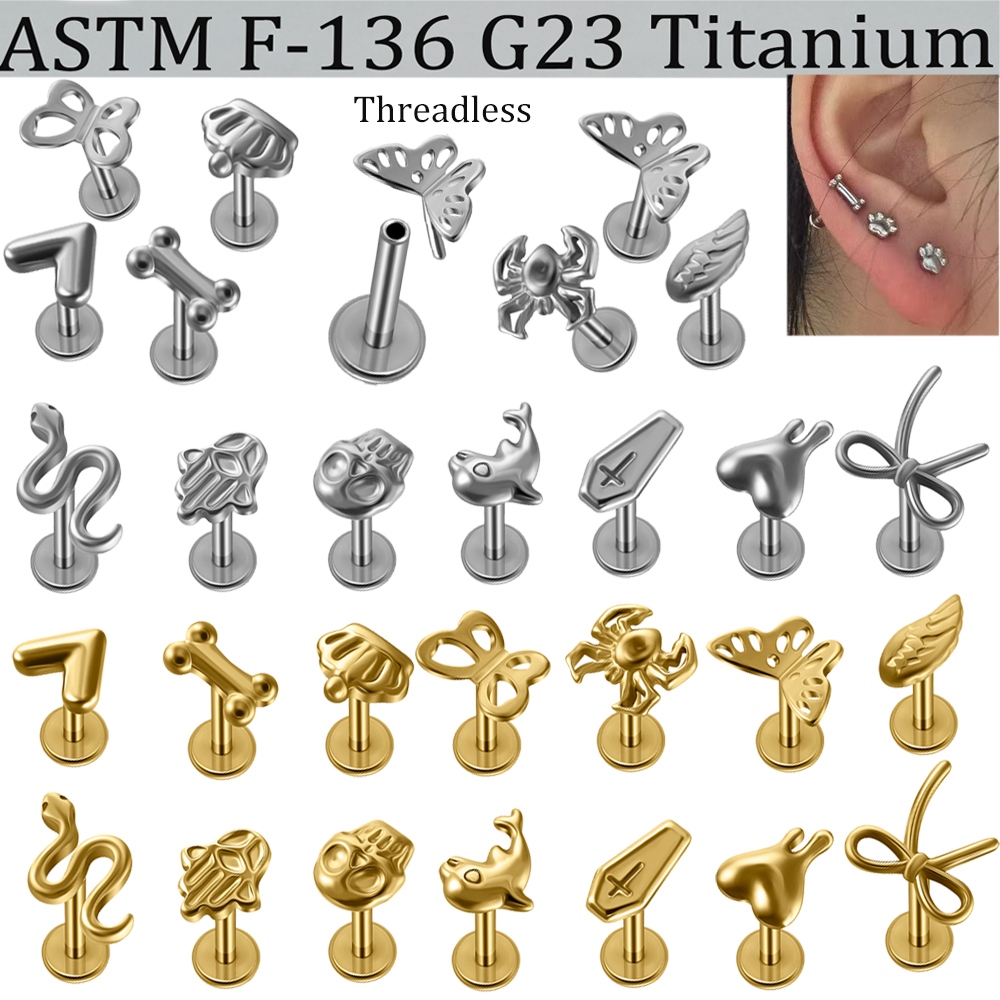 Body Jewelry Etc - 2/1 قطعة G23 الصلبة التيتانيوم Threadless