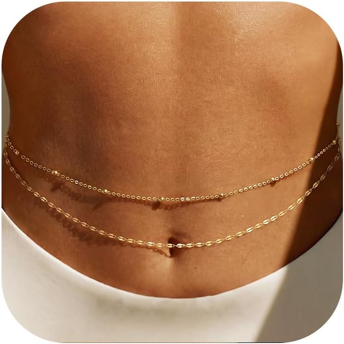 Body Jewelry Types - سلسلة خصر مطلية بالذهب عيار 14