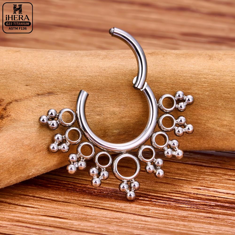 طقم حلقات الأنف من التيتانيوم  - مراجعة Septum Clicker Ring وسعره