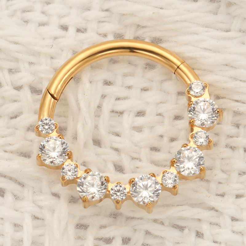 ASTM F136 التيتانيوم Daith الف - مراجعة Septum Clicker Ring وسعره