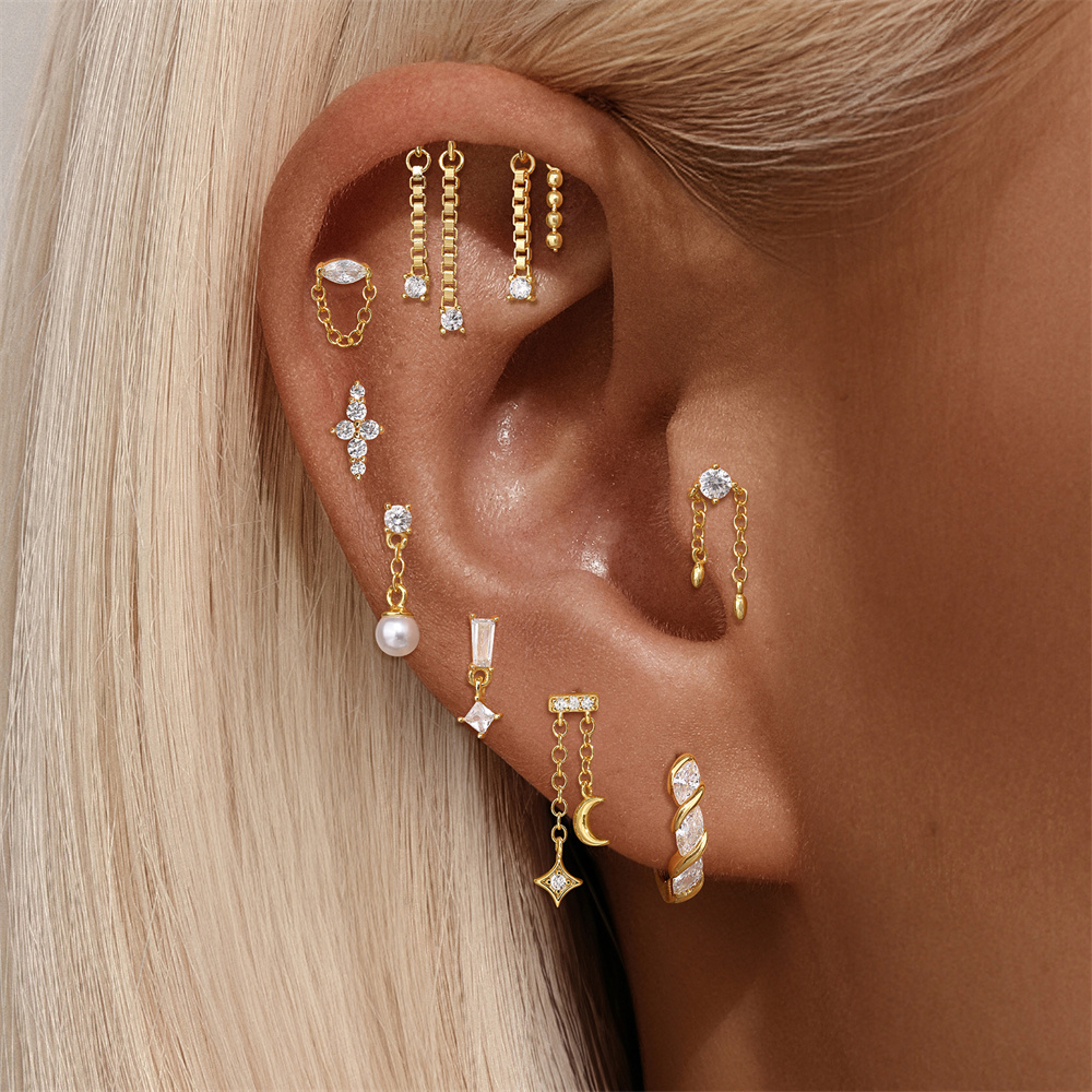 مساعد 925 فضة الأذن العظام قرط - مراجعة Body Jewelry Ear Piercing وسعره