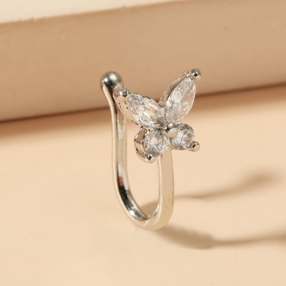 حلقة أنف بتصميم فراشة مرصعة با - مراجعة Body Jewelry Ear Piercing وسعره