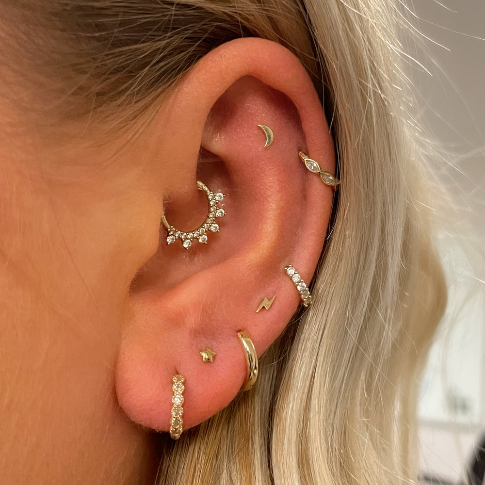 نجمة القمر الغضروف وأقراط للنس - مراجعة Helix Cartilage Ring وسعره