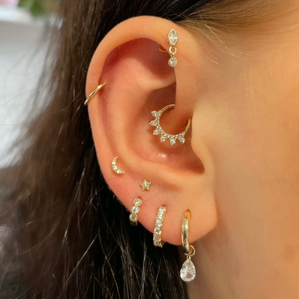 نجمة القمر الغضروف وأقراط للنس - مراجعة Helix Cartilage Ring وسعره