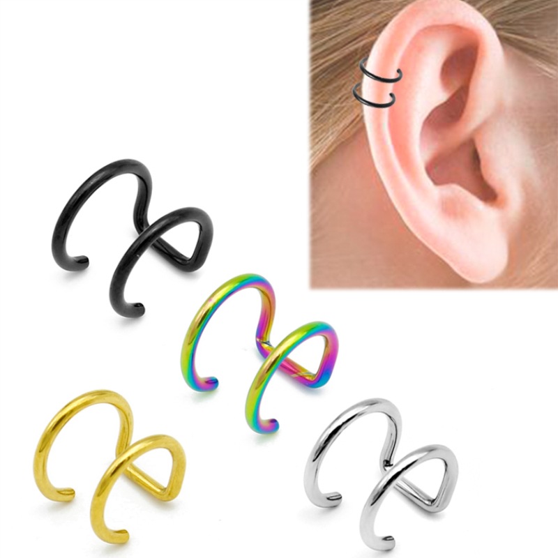 قطعتان من أقراط الأذن المصنوعة - مراجعة Helix Cartilage Ring وسعره