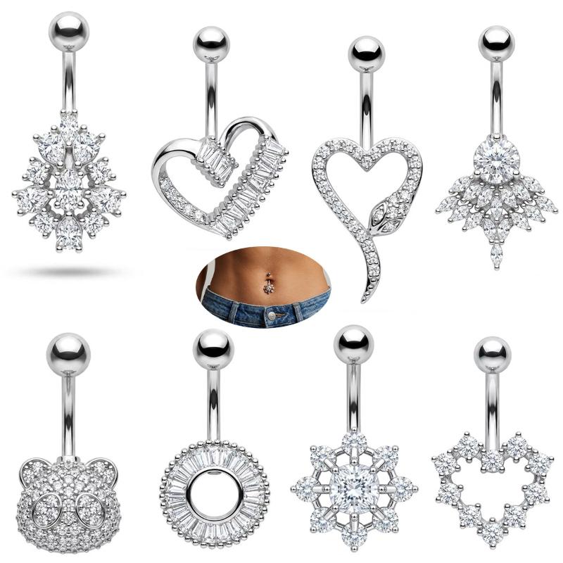 حلقات سرة على شكل فراشة وزهرة، - مراجعة Body Jewelry Charms وسعره