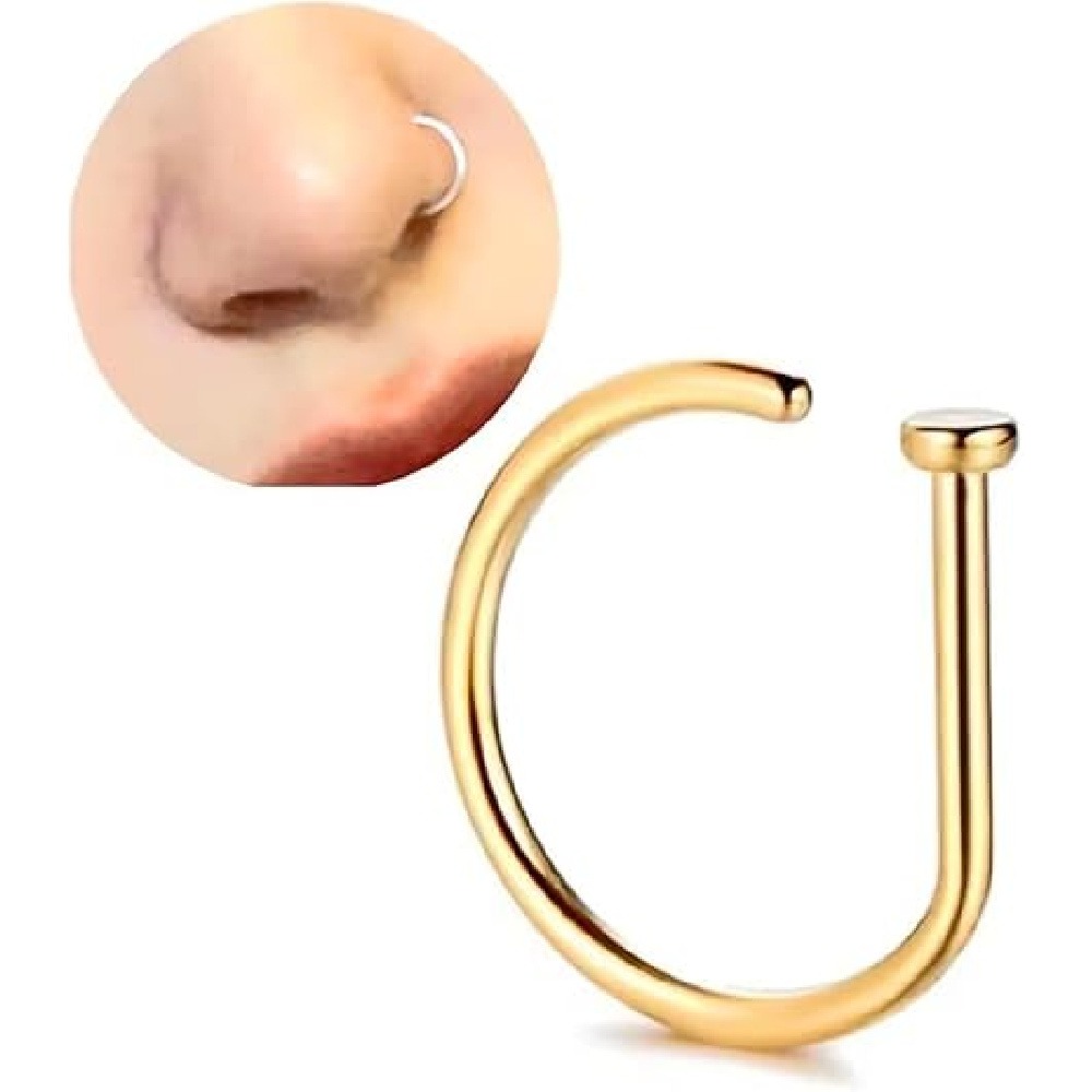 4 قطع من حلقات الأنف على شكل ح - مراجعة Body Jewelry Nose وسعره