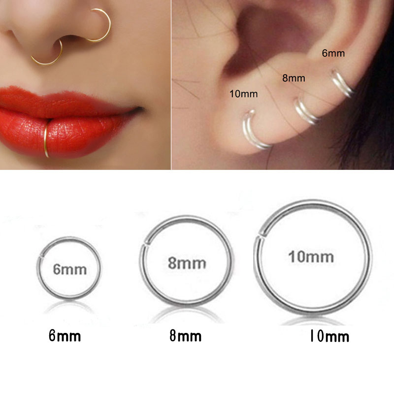 925 خاتم الأنف الفضي وخاتم الش - مراجعة Helix Cartilage Ring وسعره