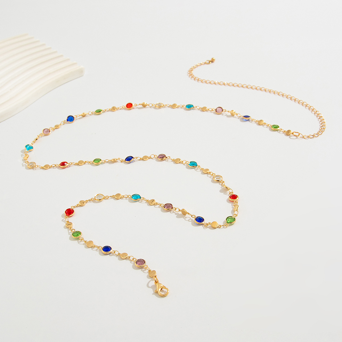 سلسلة بطن خصر كريستالية هندسية - مراجعة Body Jewelry Online وسعره