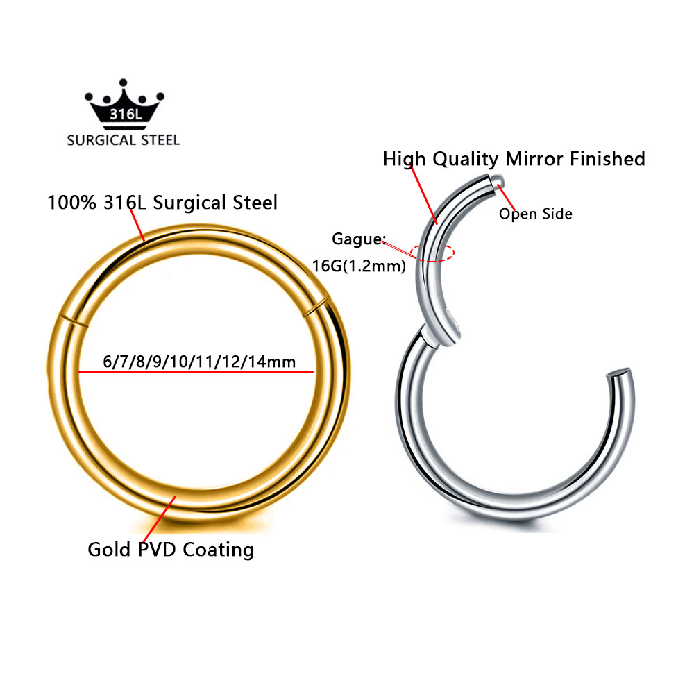 316L الجراحية الصلب الفرس الجز - مراجعة Septum Clicker Ring وسعره