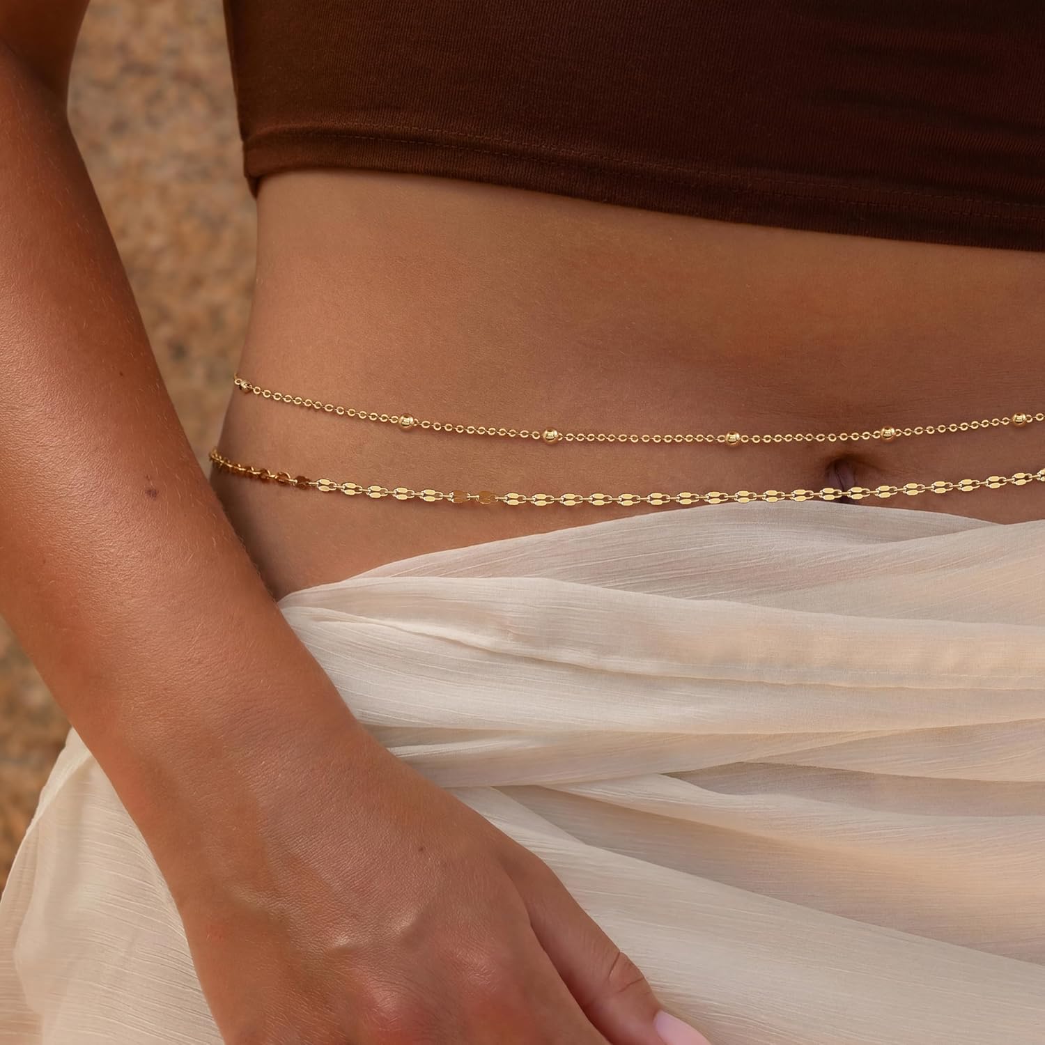 سلسلة خصر مطلية بالذهب عيار 14 - مراجعة Body Jewelry Types وسعره